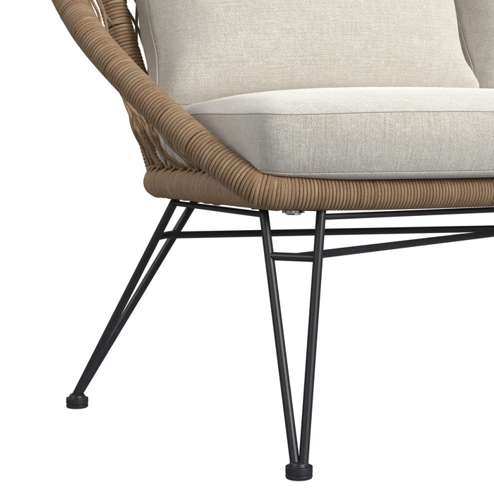 Grace Outdoor Seating 4PC Set - Black, Natural and Olefin Beige