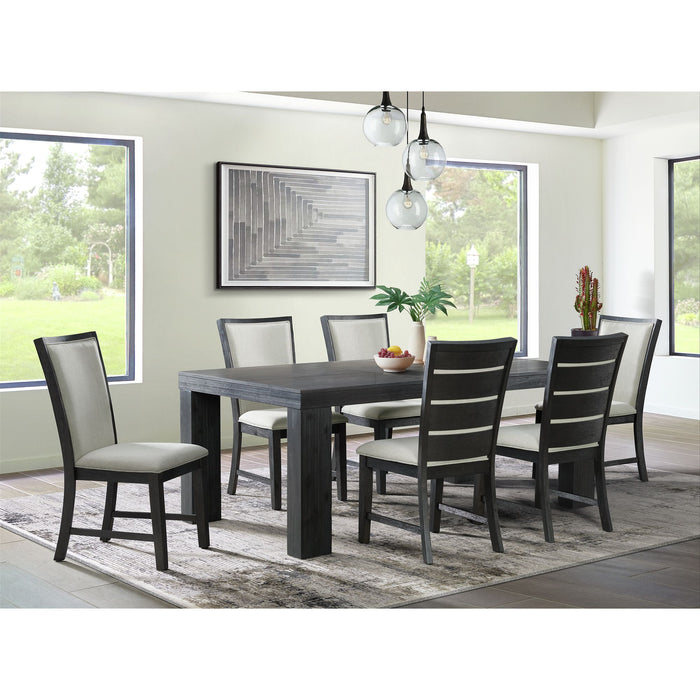 Grady 7PC Dining Set in Black-Table & Six Slat Back Chairs - Jack’s Furniture and More (Laredo, TX)