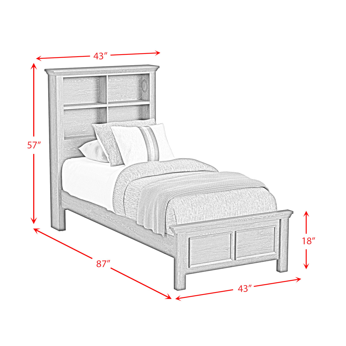 Hampton Kids Bookcase Bed - Jack’s Furniture and More (Laredo, TX)