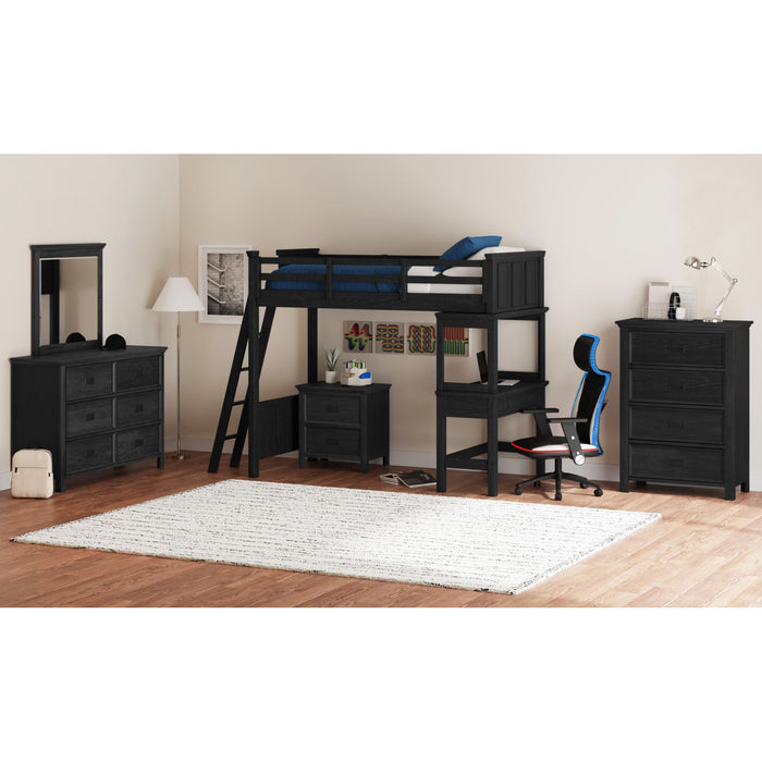 Hampton Kids Loft with Ladder and Desk with Speaker - Jack’s Furniture and More (Laredo, TX)