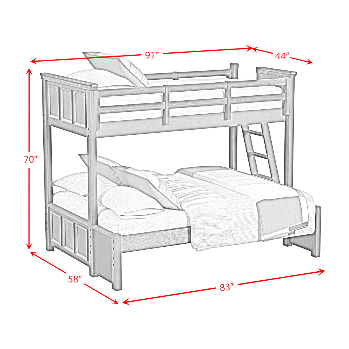 Hampton Kids Over Bunk with Ladder - Jack’s Furniture and More (Laredo, TX)