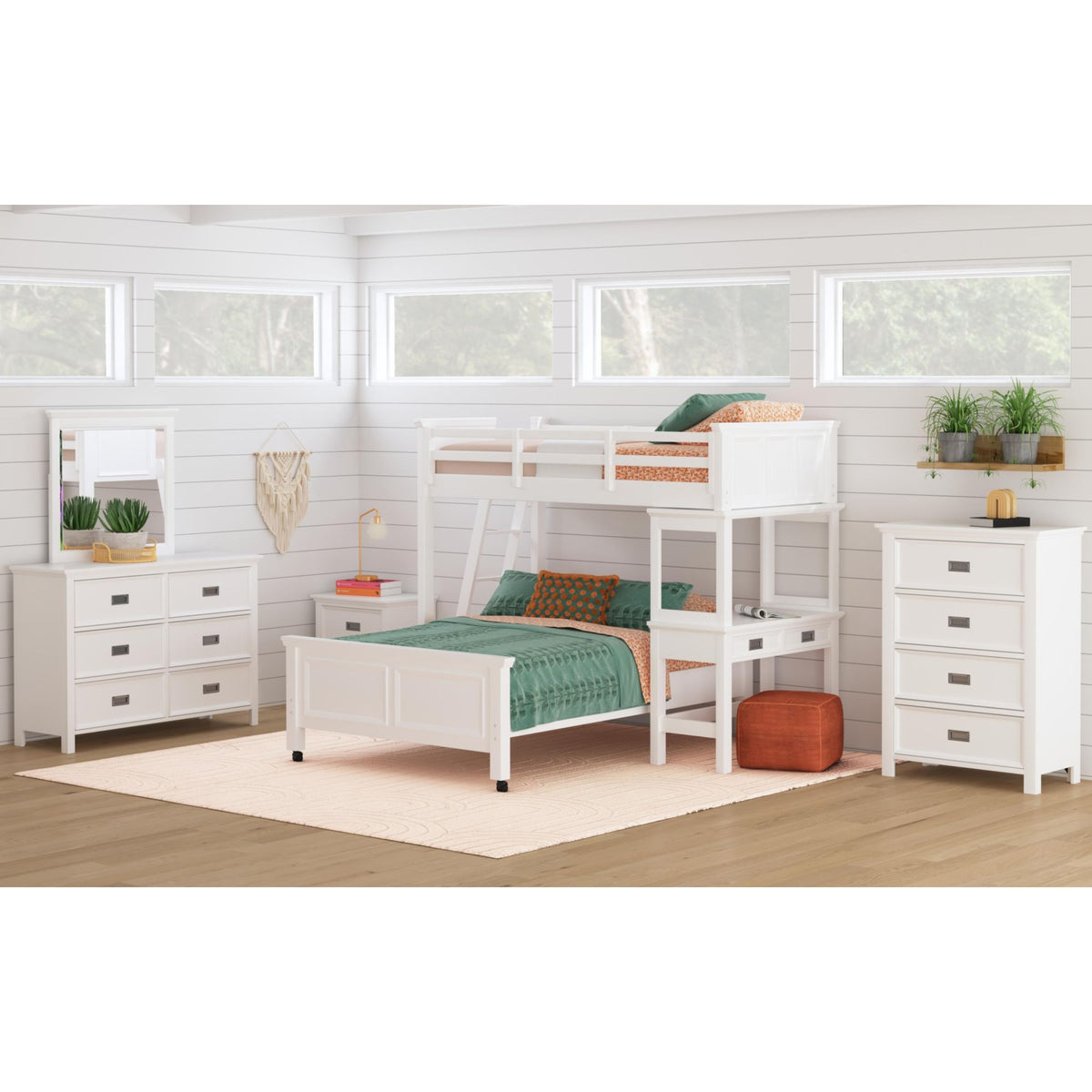 Hampton Kids Over Loft with Ladder and Desk with Speaker Bedroom Set - Jack’s Furniture and More (Laredo, TX)