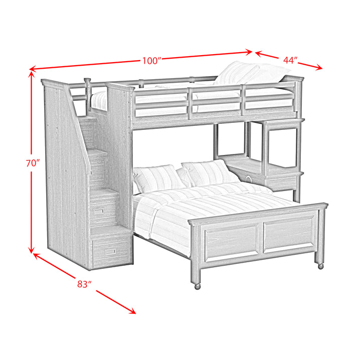 Hampton Kids Over Loft with Staircase and Desk with Speaker Bedroom Set - Jack’s Furniture and More (Laredo, TX)