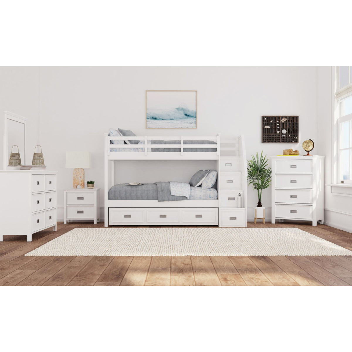 Hampton Kids Over Bunk with Staircase and Trundle