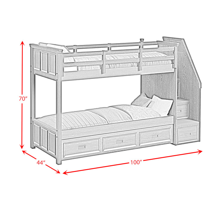 Hampton Kids Over Bunk with Staircase and Trundle Bedroom Set - Jack’s Furniture and More (Laredo, TX)
