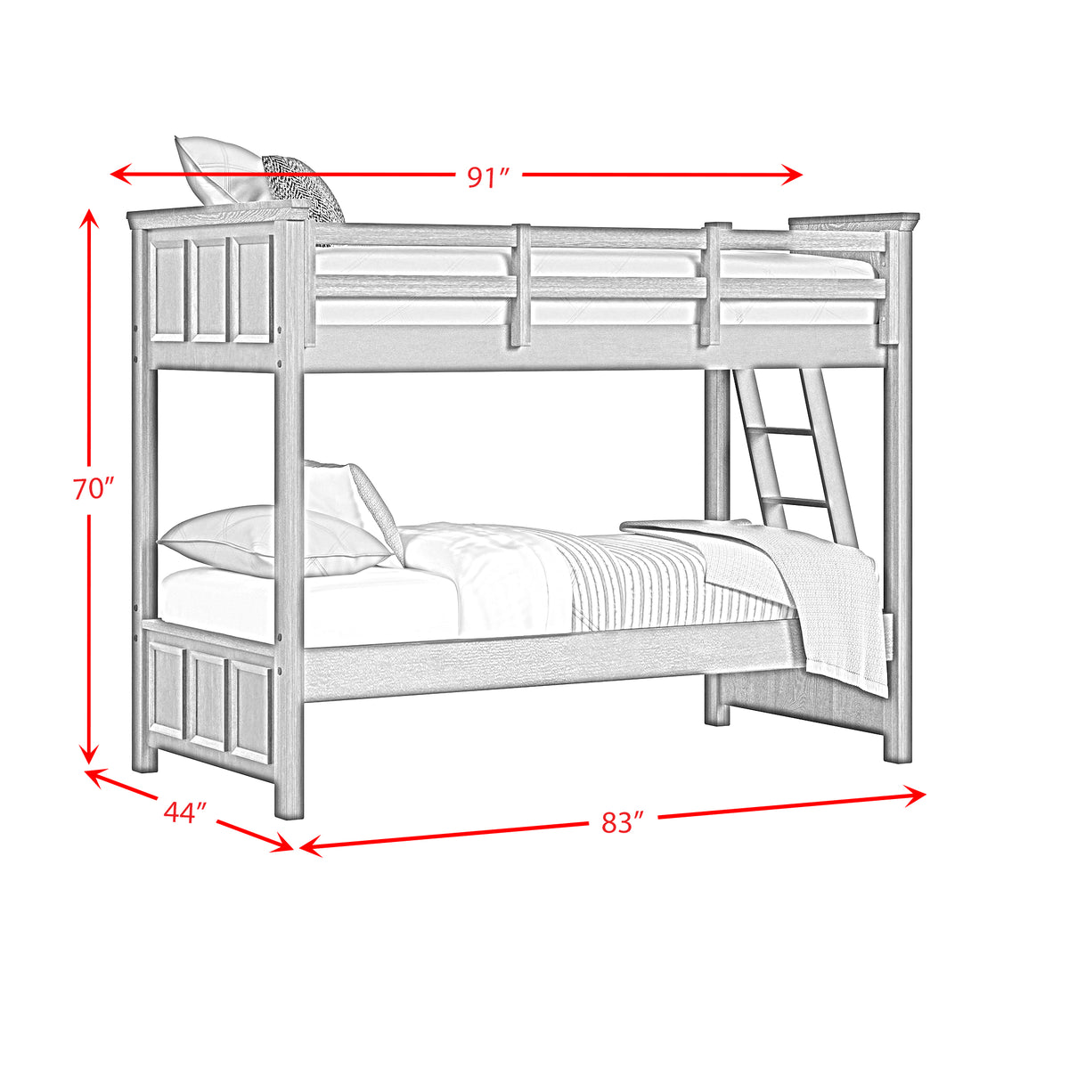 Hampton Kids Over Bunk with Ladder - Jack’s Furniture and More (Laredo, TX)