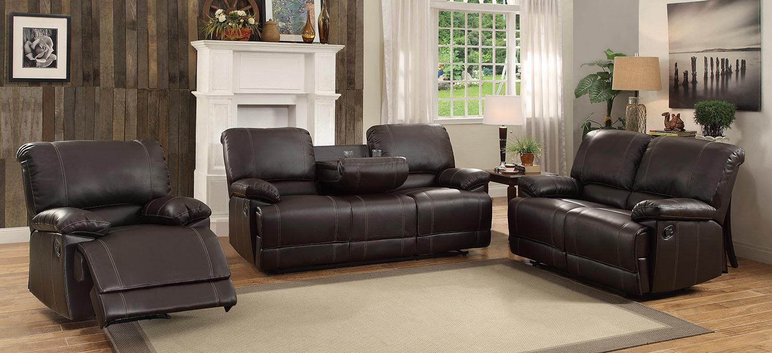 Cassville Double Reclining Chair in Dark Brown 8403-1