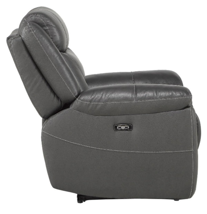 Danio Power Double Reclining Chair with Power Headrests in Dark Gray 9528DGY-1PWH