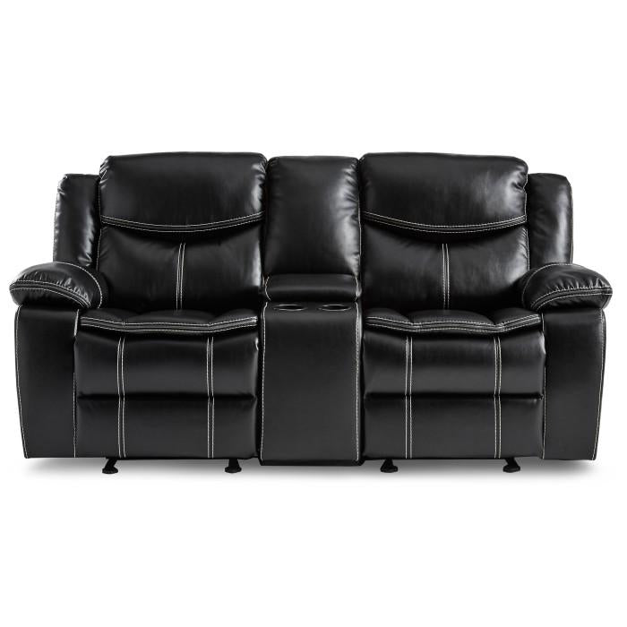 Bastrop Double Glider Reclining Loveseat in Black 8230BLK-2 image