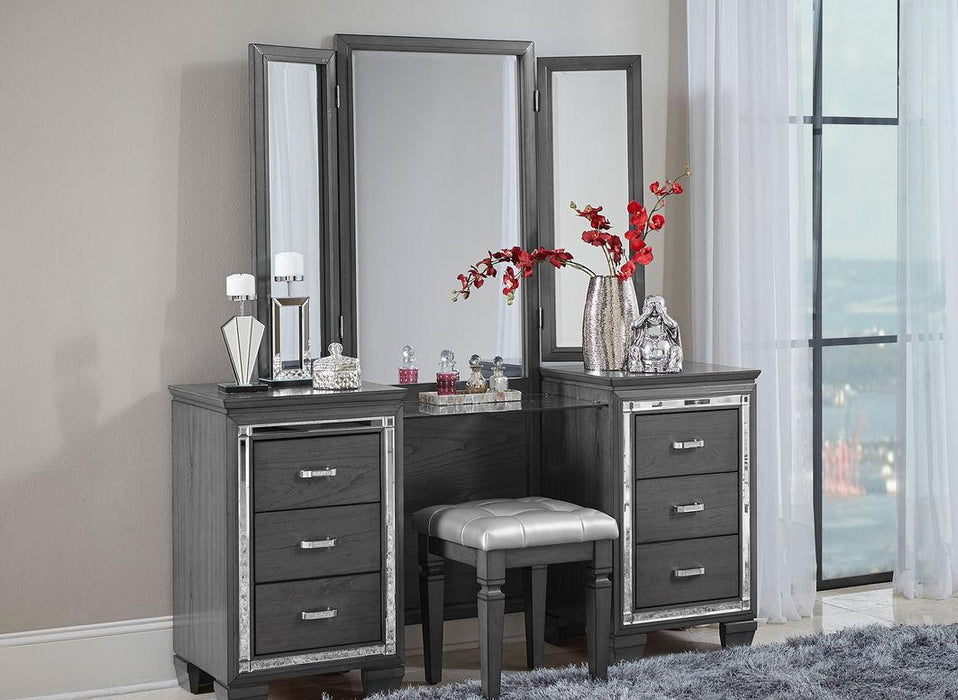 Allura Vanity Stool in Gray 1916GY-14