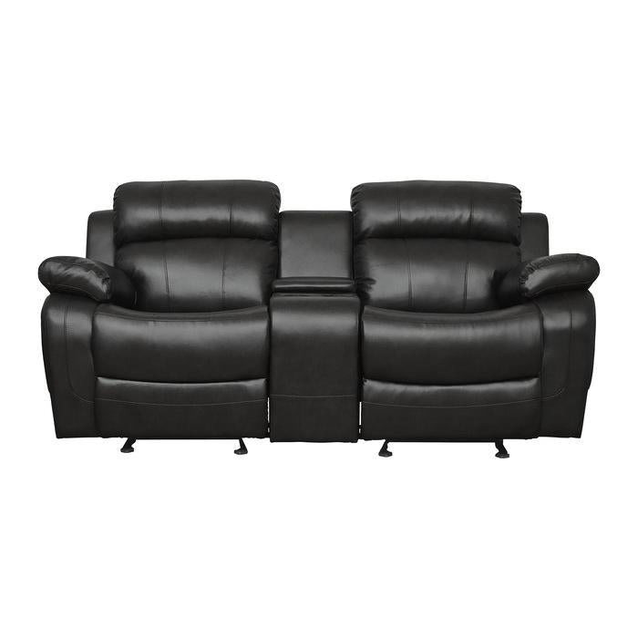 Marille Double Glider Reclining Loveseat with Center Console in Black image