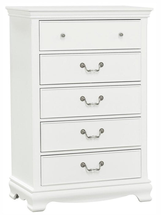 Lucida 5 Drawer Chest in White 2039W-9