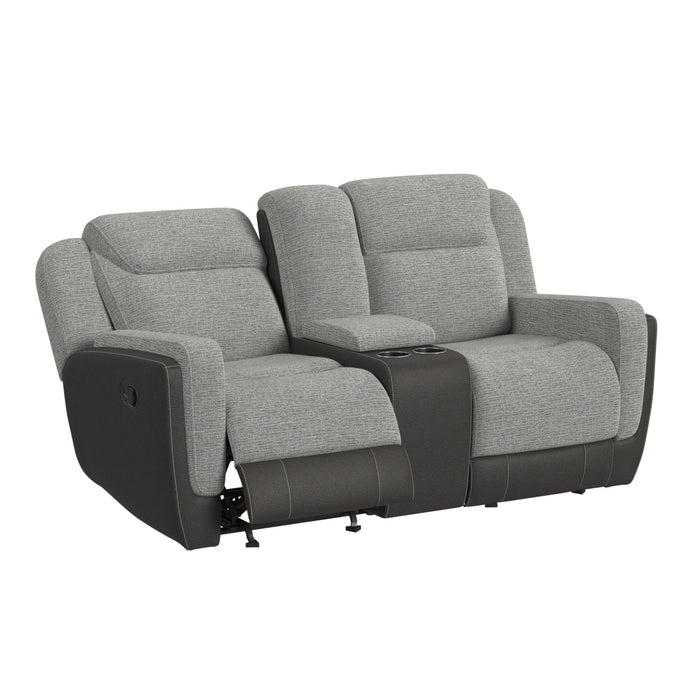 Hornet Motion Glider Loveseat with Console in Rancho Grey - Jack’s Furniture and More (Laredo, TX)