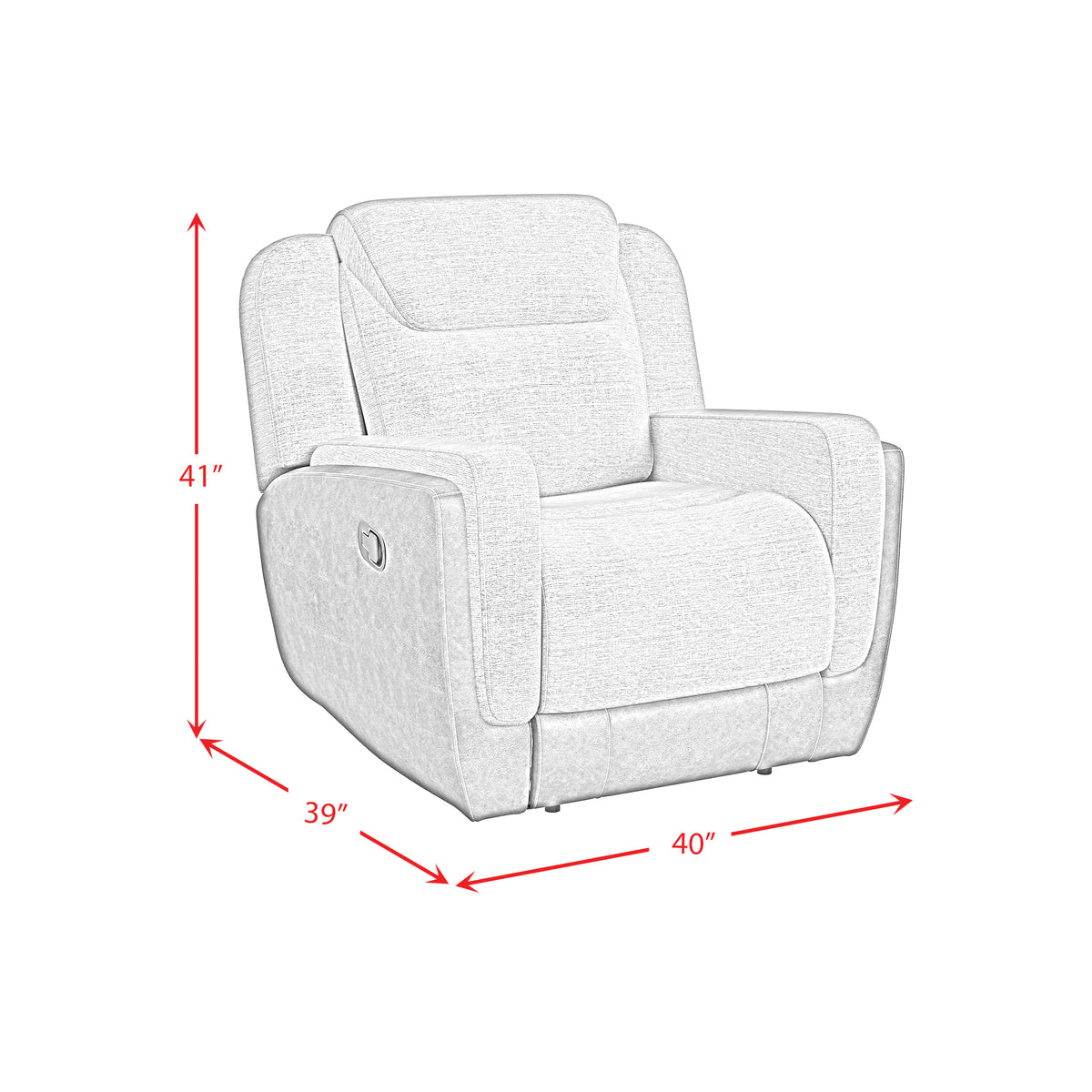 Hornet Motion Glider Recliner in Rancho Grey - Jack’s Furniture and More (Laredo, TX)