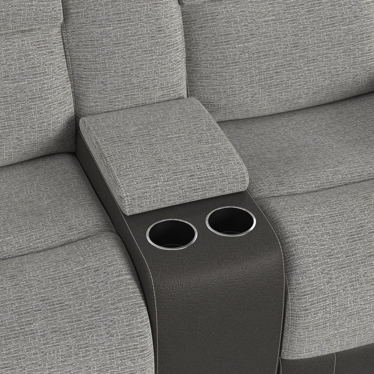 Hornet Motion Glider Loveseat with Console in Rancho Grey - Jack’s Furniture and More (Laredo, TX)