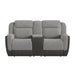 Hornet Motion Loveseat with Console in Rancho Grey - Jack’s Furniture and More (Laredo, TX)