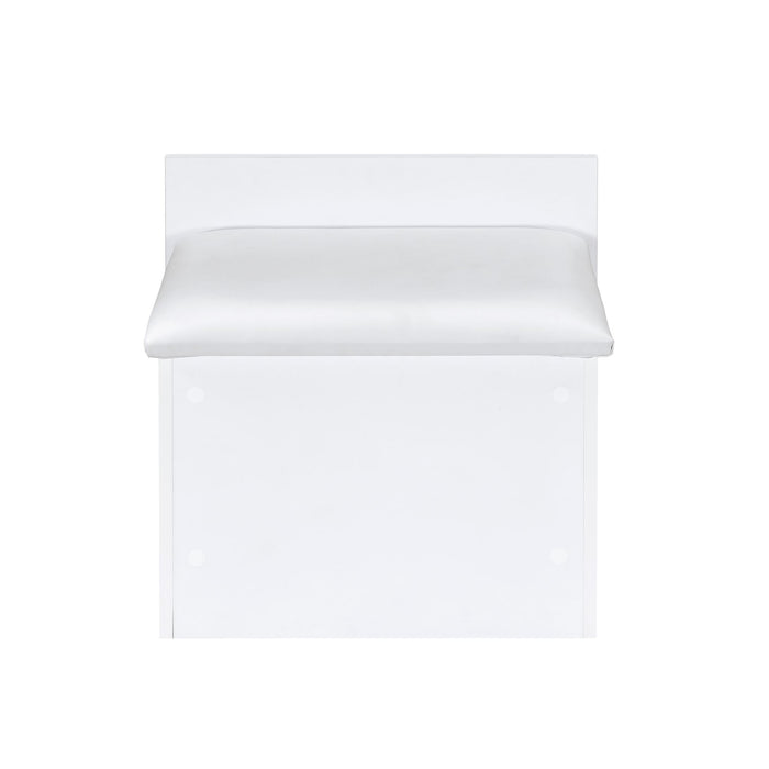 Irvine Mini Dressing Table with Stool, LED and USB in Glossy White