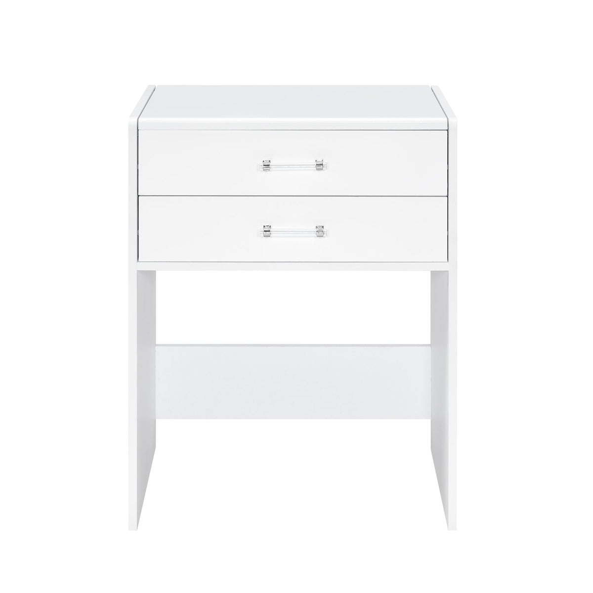 Irvine Mini Dressing Table with Stool, LED and USB in Glossy White