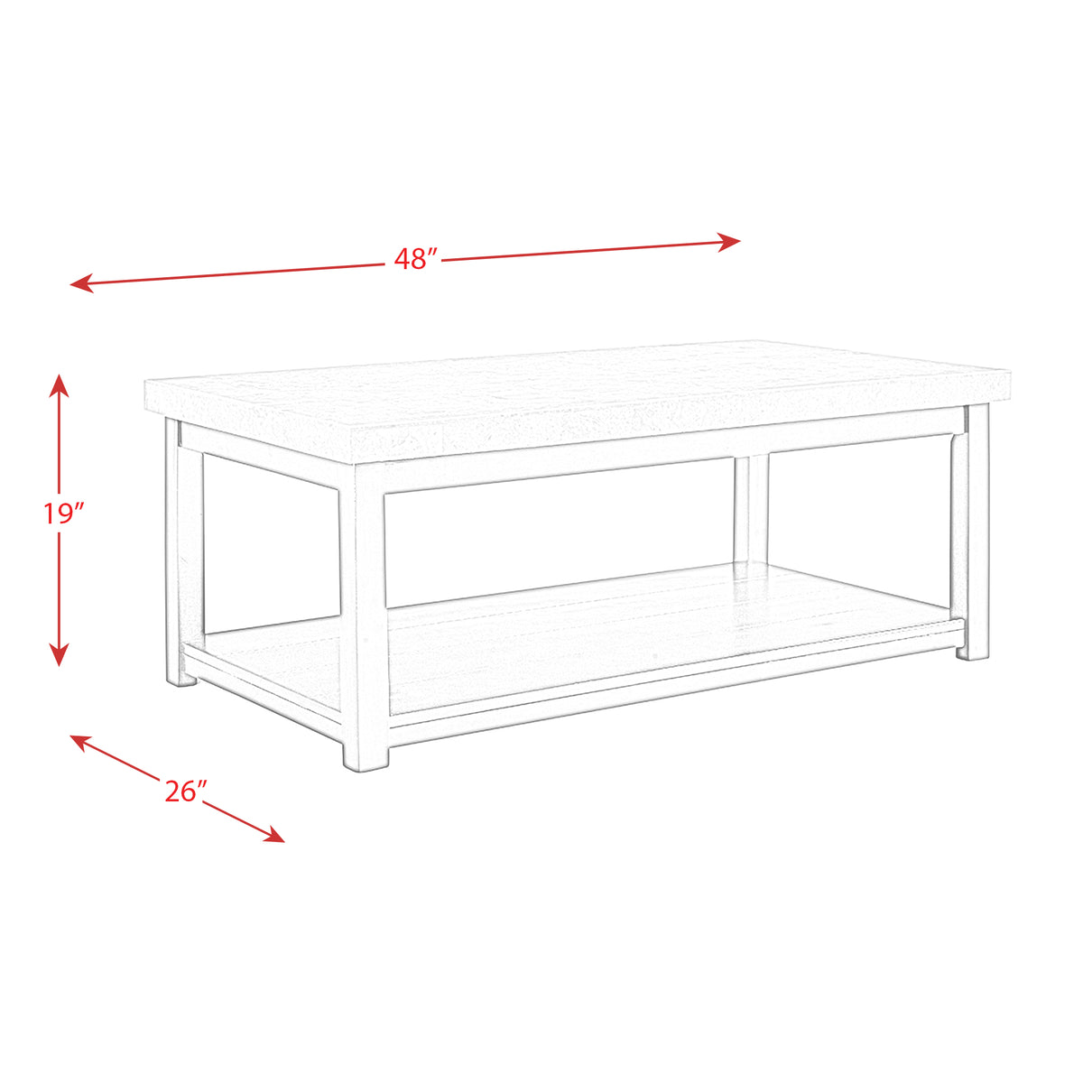 Kansas 3PC Occasional Table Set-Coffee Table & Two End Tables
