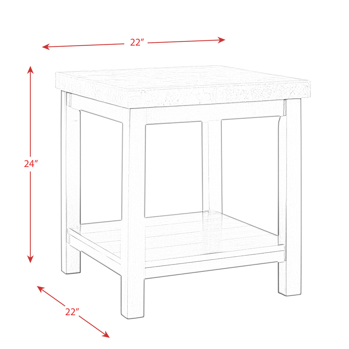 Kansas 3PC Occasional Table Set-Coffee Table & Two End Tables