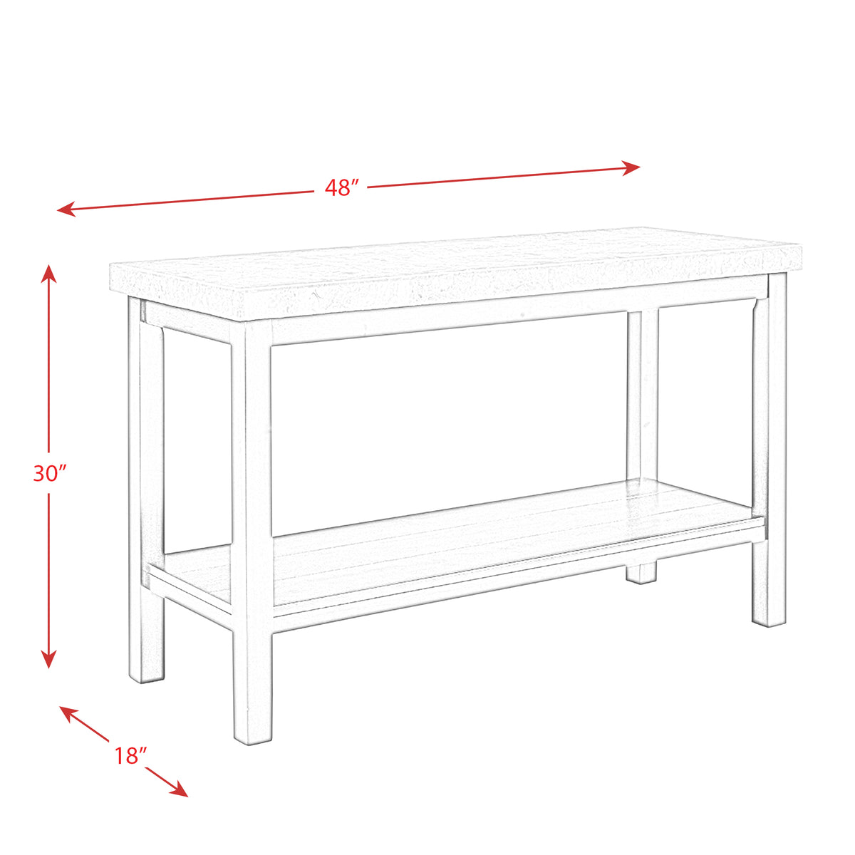Kansas 3PC Occasional Table Set-Coffee Table, One End Table & One Sofa Table
