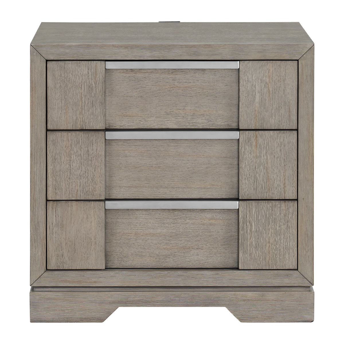Kelis 3-Drawer Nightstand with USB in Grey - Jack’s Furniture and More (Laredo, TX)