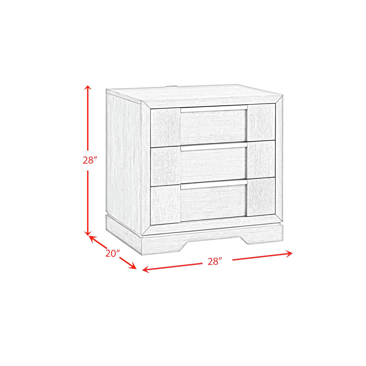 Kelis 3-Drawer Nightstand with USB in Grey - Jack’s Furniture and More (Laredo, TX)