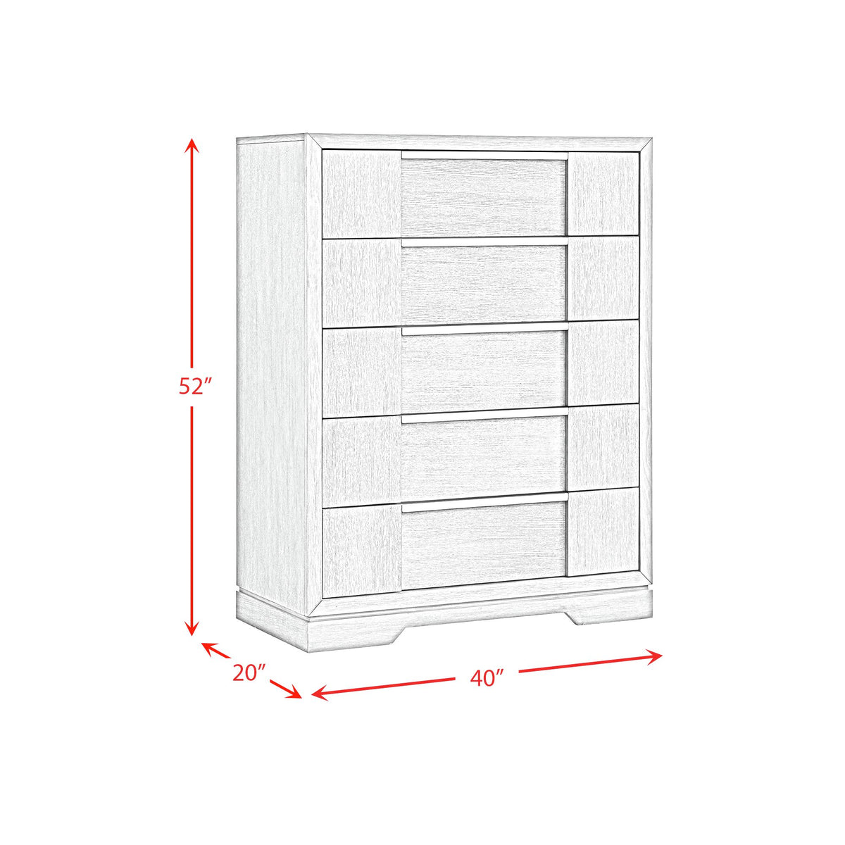 Kelis 5-Drawer Chest in Grey - Jack’s Furniture and More (Laredo, TX)