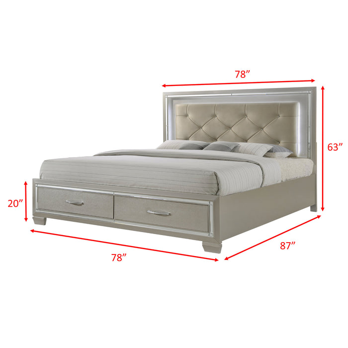 Platinum Platform Storage Bedroom Set - Jack’s Furniture and More (Laredo, TX)