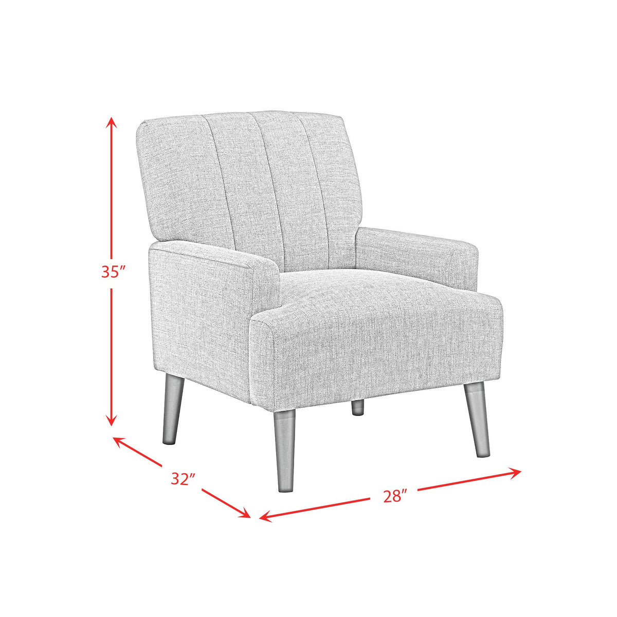 Kiwi Chair with Channel Back in Palmer Grey - Jack’s Furniture and More (Laredo, TX)