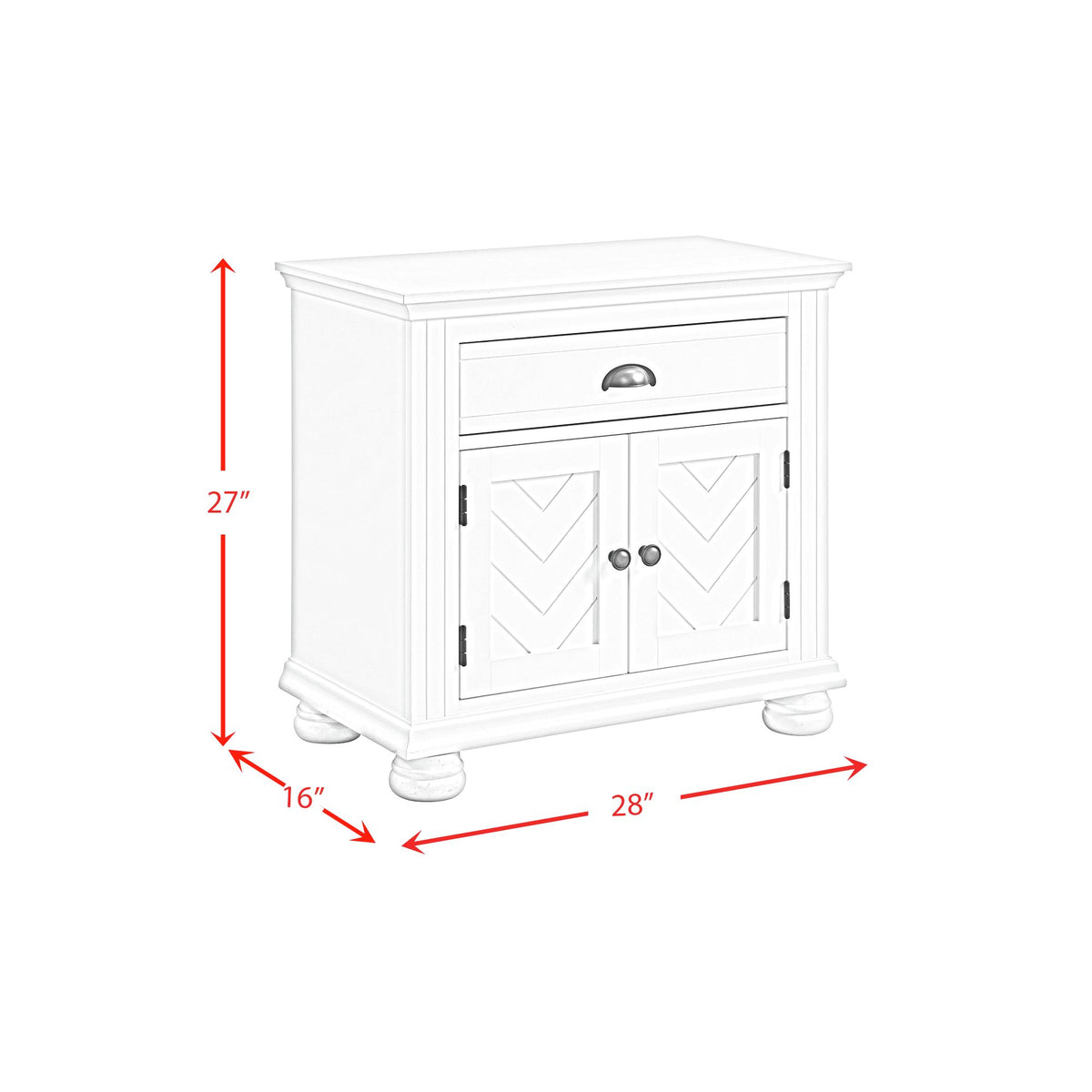 Kona 1-Drawer Nightstand in White - Jack’s Furniture and More (Laredo, TX)