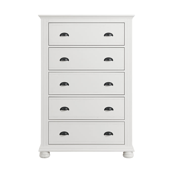 Kona 5-Drawer Chest in White - Jack’s Furniture and More (Laredo, TX)