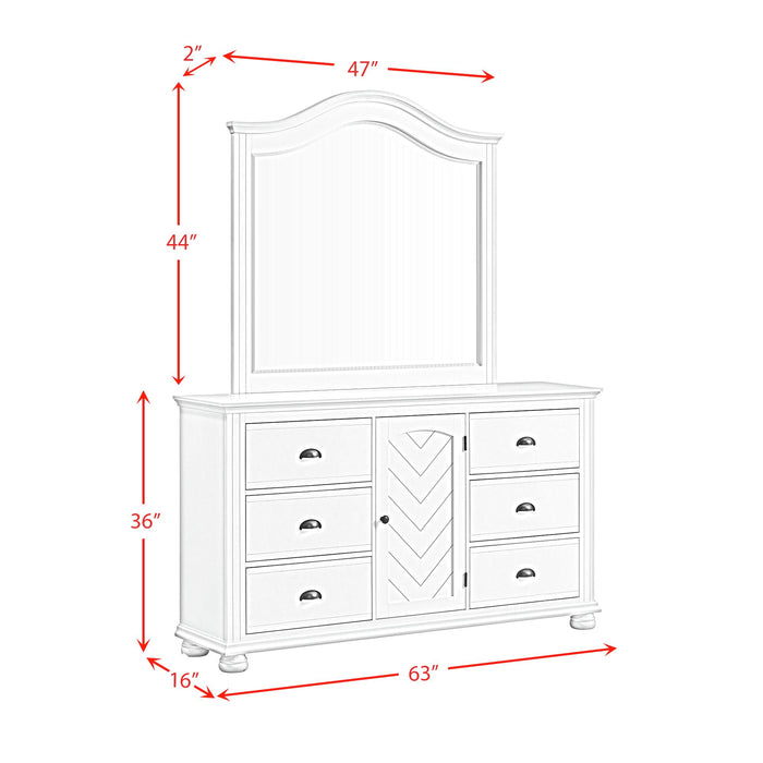 Kona Dresser and Mirror Set in White - Jack’s Furniture and More (Laredo, TX)