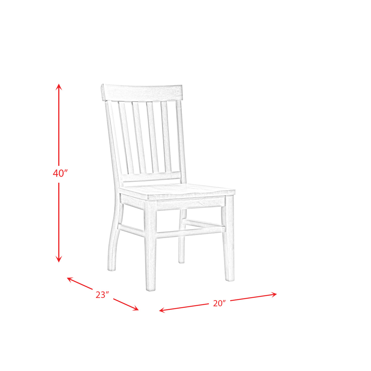 Lakeview 5PC Rectangular Dining Set in White-Table & Four Chairs