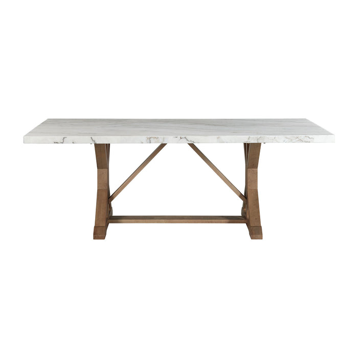 Lakeview Rectangular Standard Height Dining Table in White Marble - Jack’s Furniture and More (Laredo, TX)