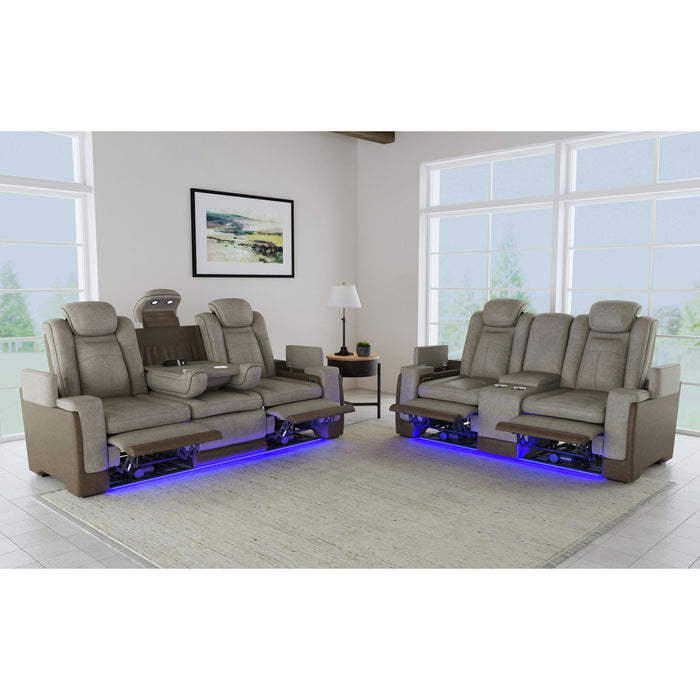 Lantana Power Motion Sofa with Power Headrest, Led, DDT, reading light and PWS in Rocky Grey/Brown - Jack’s Furniture and More (Laredo, TX)