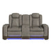 Lantana Power Motion Loveseat with Power Headrest, Led, and Console in Rocky Grey/Brown - Jack’s Furniture and More (Laredo, TX)