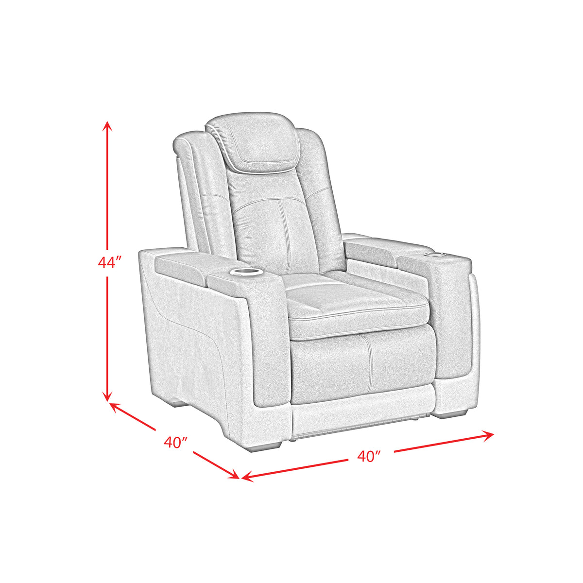 Lantana 3PC Living Room Set in Rocky Cement/Charcoal-Sofa, Loveseat & Recliner