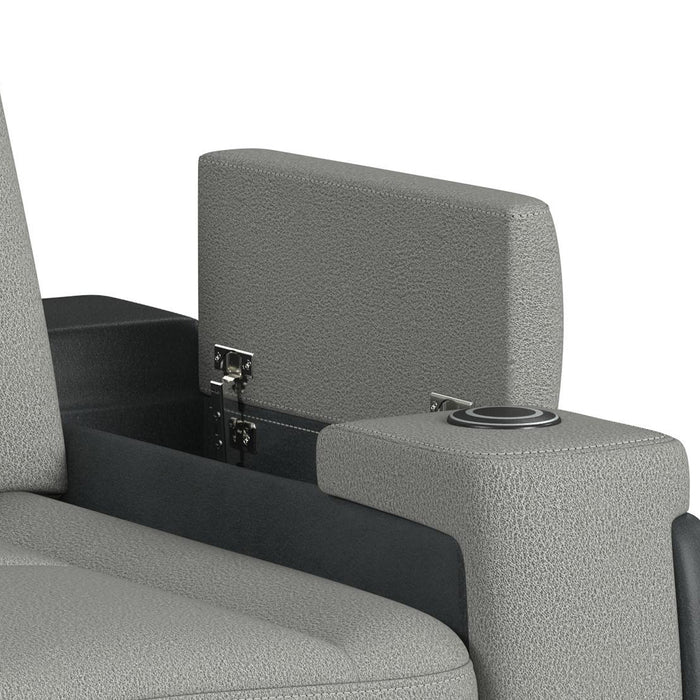 Lantana Power Motion Recliner with Power Headrest, Led, wireless charger and Cup holder in Rocky Cement/Charcoal - Jack’s Furniture and More (Laredo, TX)