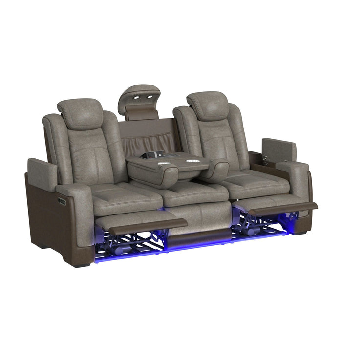 Lantana Power Motion Sofa with Power Headrest, Led, DDT, reading light and PWS in Rocky Grey/Brown - Jack’s Furniture and More (Laredo, TX)