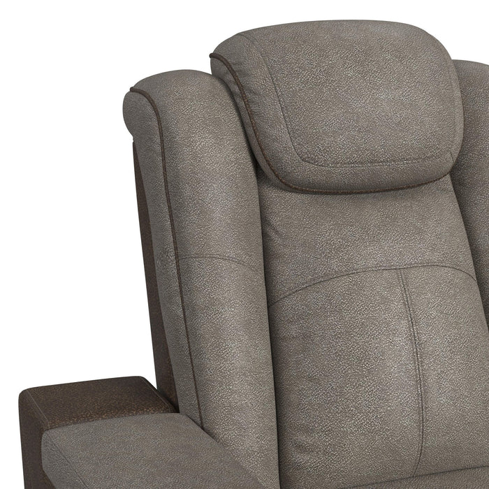 Lantana Power Motion Recliner with Power Headrest, Led ,wireless charger and cup holder in Rocky Grey/Brown - Jack’s Furniture and More (Laredo, TX)