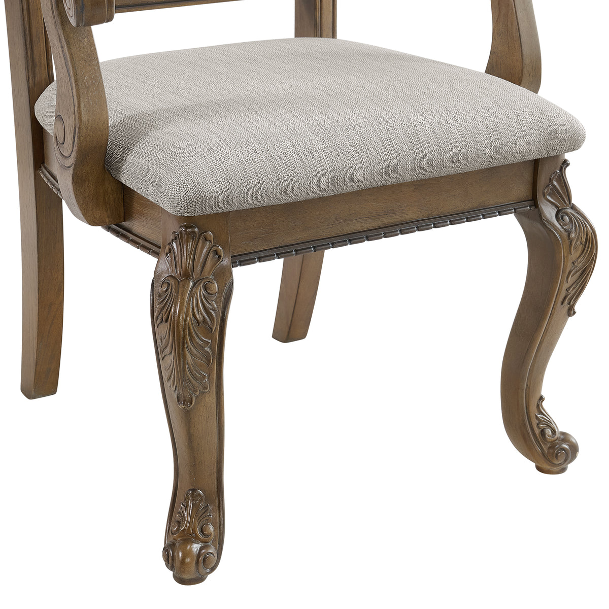 Madison Park Dining Arm Chair with Beige Fabric in Walnut (2 Per Carton) - Jack’s Furniture and More (Laredo, TX)