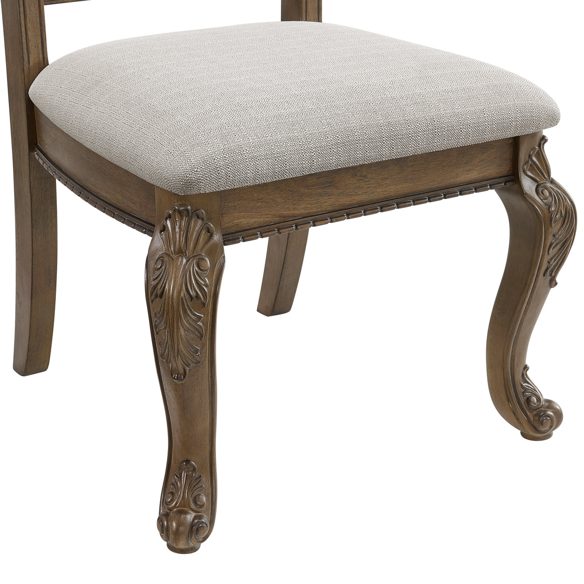 Madison Park Dining Side Chair with Beige Fabric in Walnut (2 Per Carton)
