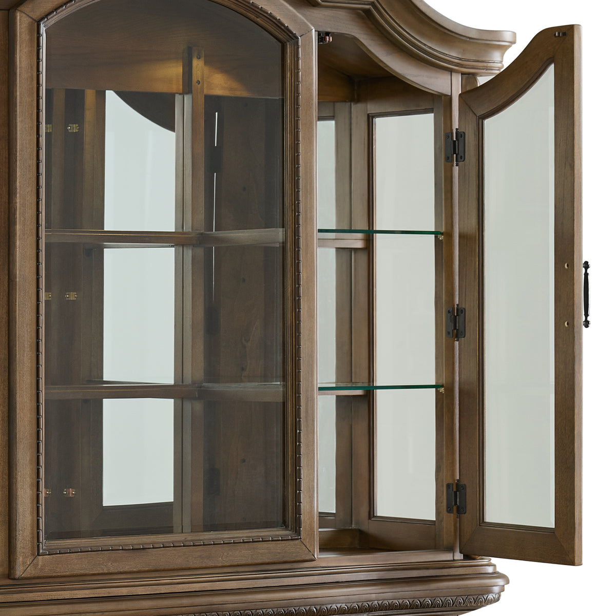 Madison Park Server and Hutch with LED in Walnut - Jack’s Furniture and More (Laredo, TX)