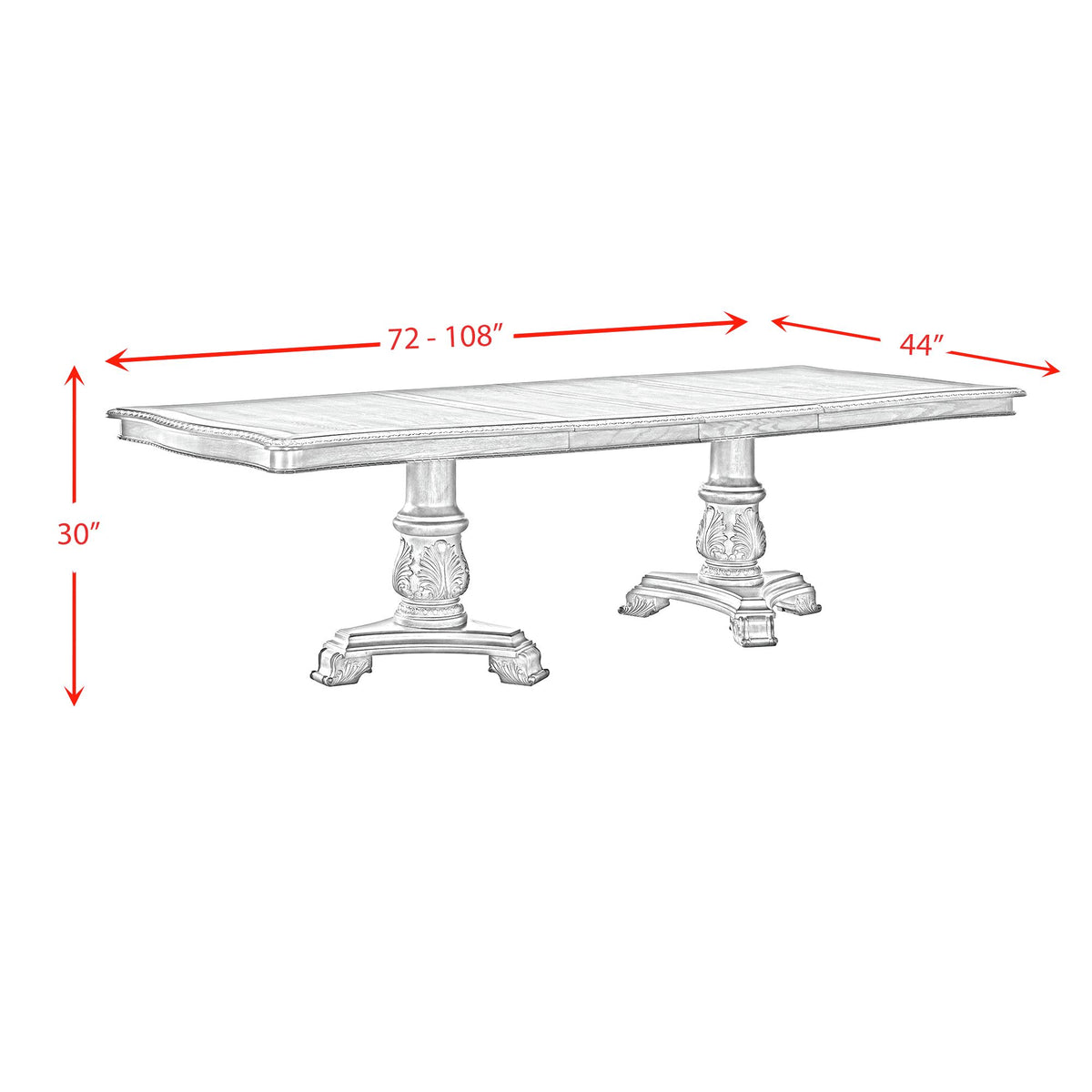 Madison Park Rectangular Dining Table with 2 18" Leaves in Walnut