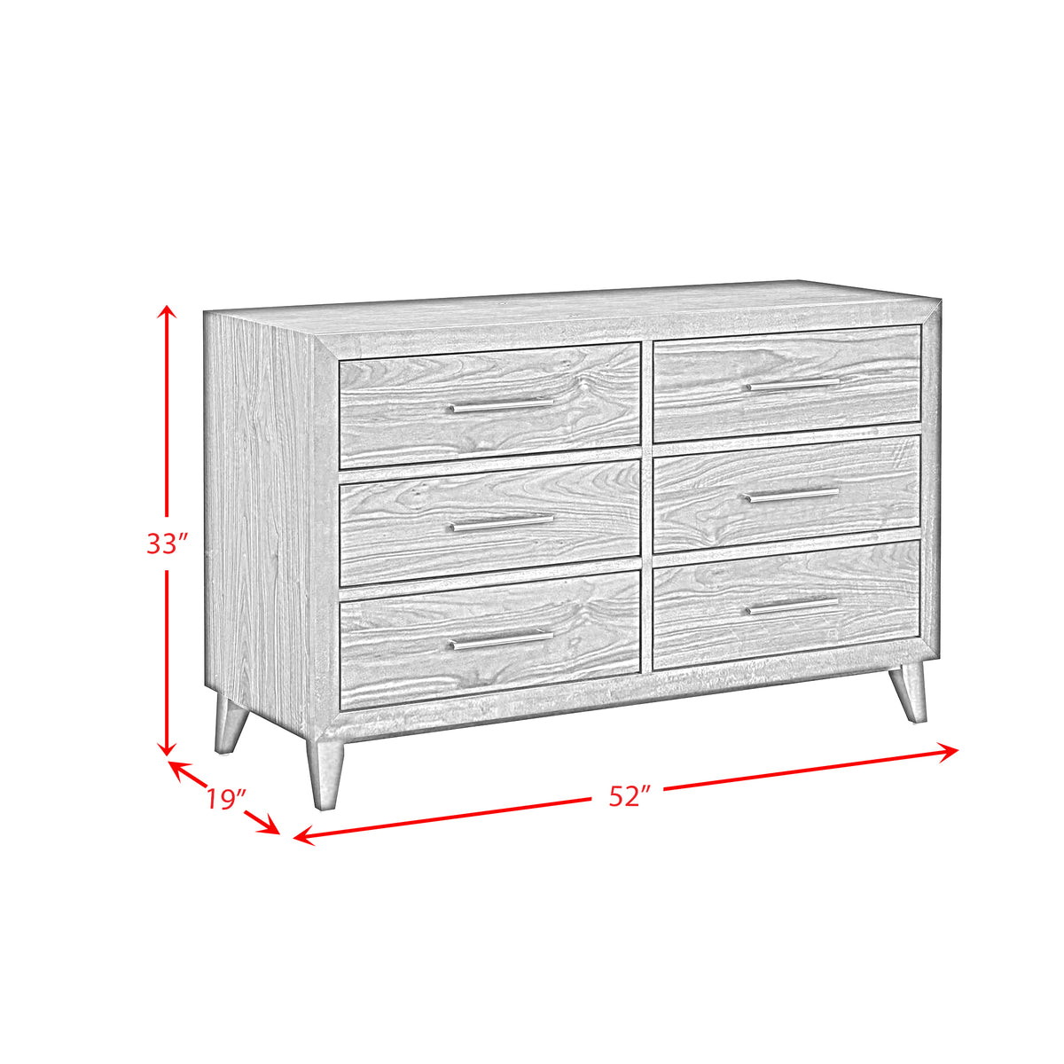 Malia 6-Drawer Dresser in Walnut - Jack’s Furniture and More (Laredo, TX)