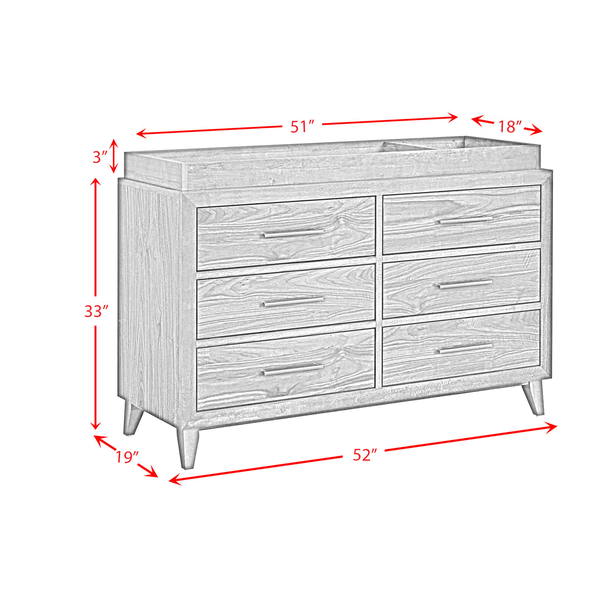 Malia Dresser and Topper in Walnut - Jack’s Furniture and More (Laredo, TX)