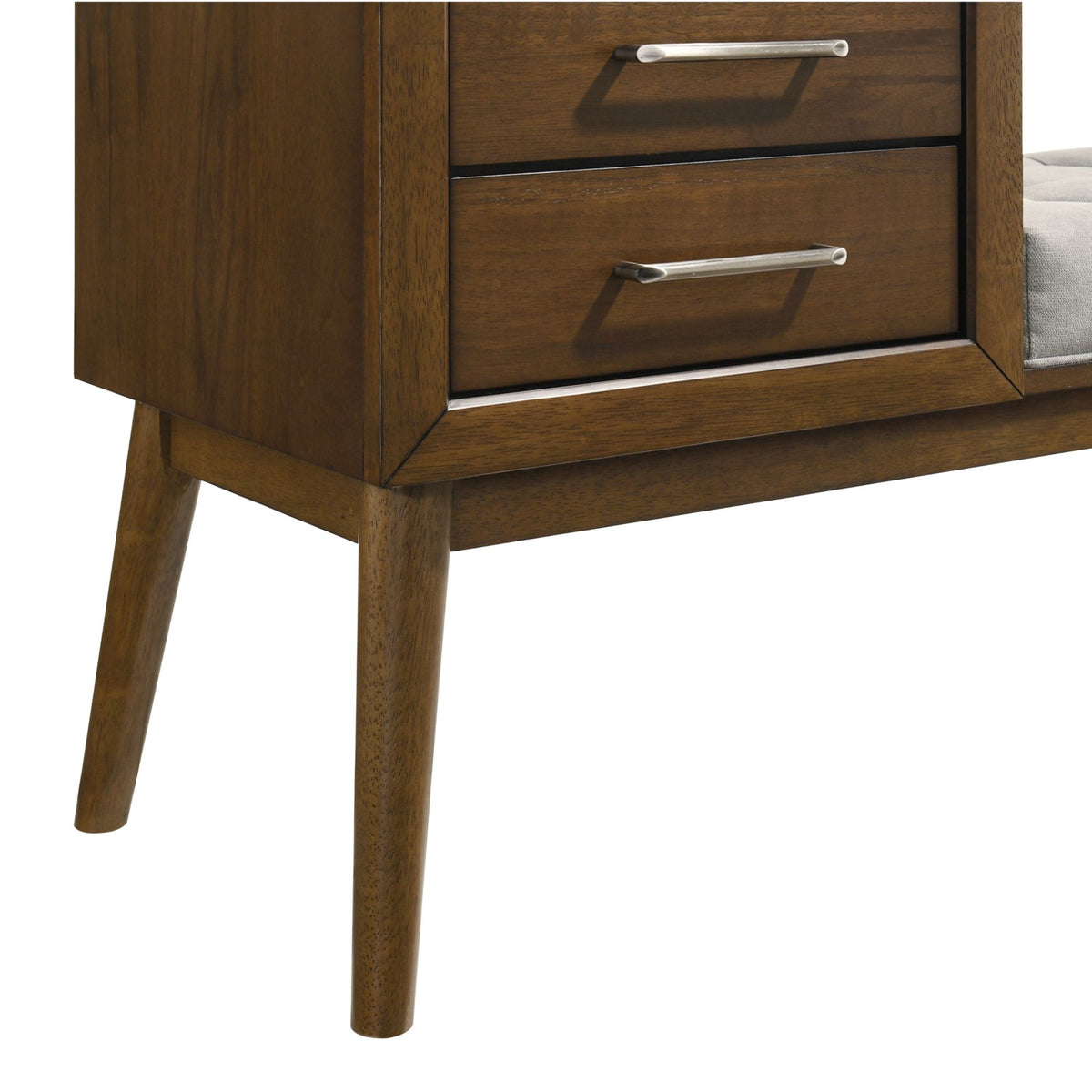 Malibu Bench with Grey Fabric in Walnut - Jack’s Furniture and More (Laredo, TX)