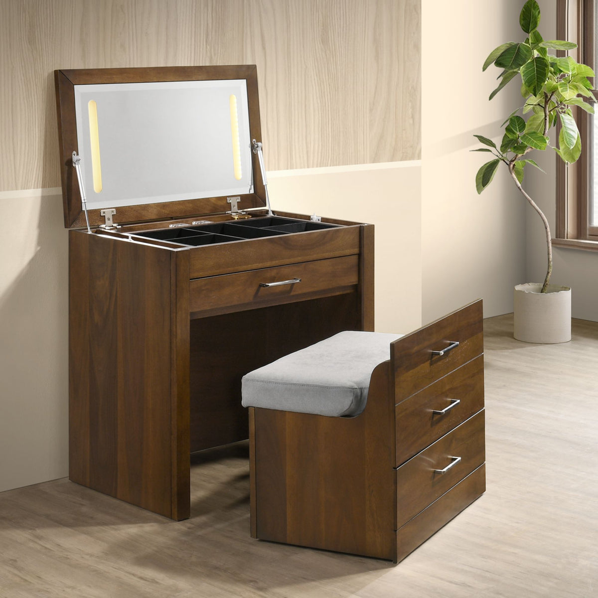 Malibu Dressing Table in Walnut - Jack’s Furniture and More (Laredo, TX)