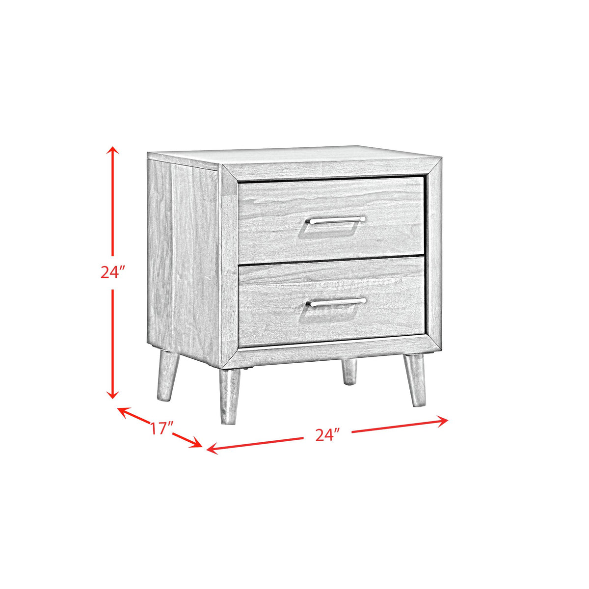 Malibu 2-Drawer Nightstand in Walnut - Jack’s Furniture and More (Laredo, TX)